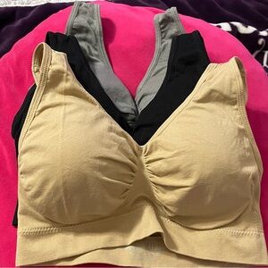 Women's Seamless Bras Set - Tan, Black, Gray